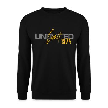 50th Birthday 1974 Limited Edition - Unisex Sweatshirt - black - Front - Alina (178cm) & Michal (187cm)