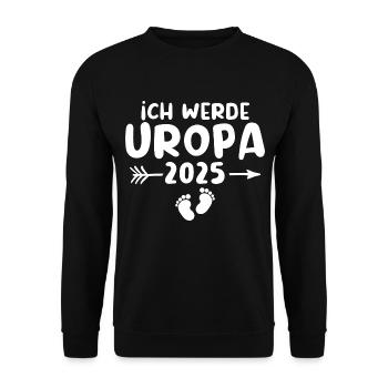 Ich werde Uropa 2025 - Unisex Pullover - Schwarz - Vorne - Alina (178cm) & Michal (187cm)