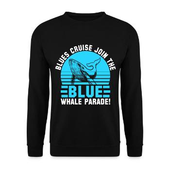 Blues cruise join the Blue Whale Parade - Unisex Sweatshirt - black - Front - Alina (178cm) & Michal (187cm)