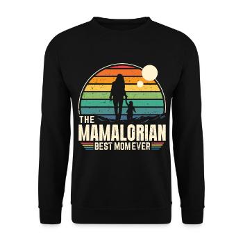 The MAMALORIAN - maman Vintage - Sweat-shirt Unisexe - noir - Devant - Alina (178cm) & Michal (187cm)