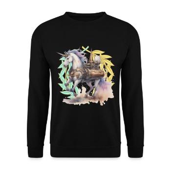 Licornes Licorne Animaux mythiques Fable - Sweat-shirt Unisexe - noir - Devant - Alina (178cm) & Michal (187cm)