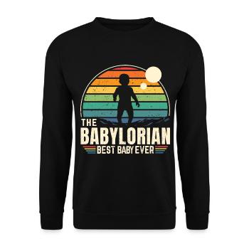 The BABYLORIAN - Bébé Vintage - Sweat-shirt Unisexe - noir - Devant - Alina (178cm) & Michal (187cm)