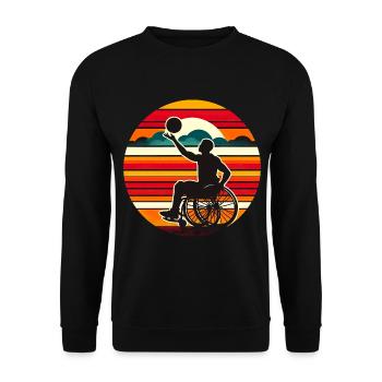 Basketball en fauteuil roulant Basketball - Sweat-shirt Unisexe - noir - Devant - Alina (178cm) & Michal (187cm)