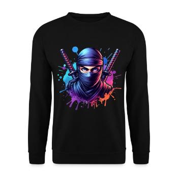 Ninja - Unisex Sweatshirt - black - Front - Alina (178cm) & Michal (187cm)