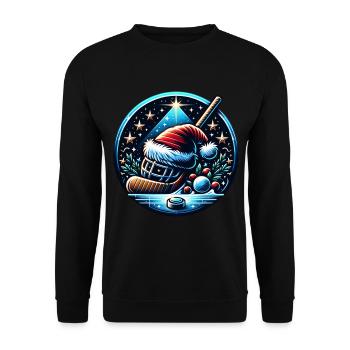 EishockeySpieler Winter - Unisex Pullover - Schwarz - Vorne - Alina (178cm) & Michal (187cm)