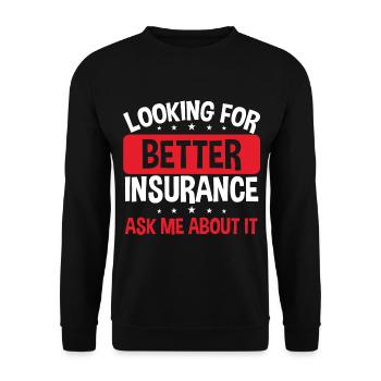 Courtier inurance Looking for better Ask me Agent - Sweat-shirt Unisexe - noir - Devant - Alina (178cm) & Michal (187cm)