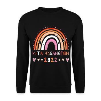 Einschulung Schulkind 2022 Kita Abgängerin - Unisex Pullover - Schwarz - Vorne - Alina (178cm) & Michal (187cm)