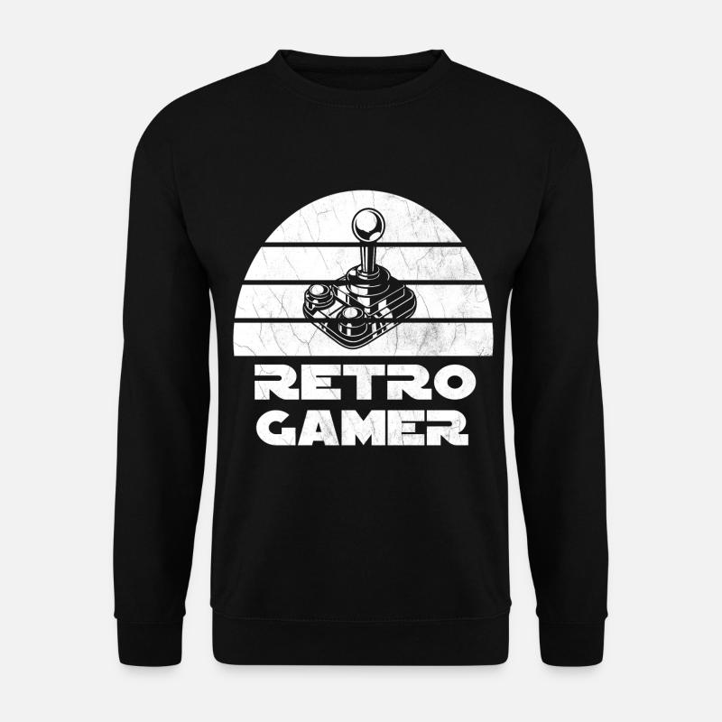Retro Gamer Design mit Joystick - Unisex Pullover - Schwarz
