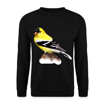 Amerikanischer Stieglitz - Unisex Pullover - Schwarz - Vorne - Alina (178cm) & Michal (187cm)