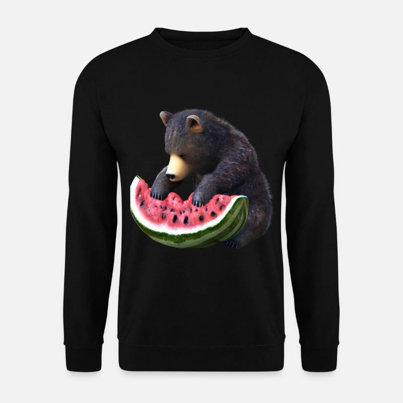Bear with watermelon - Unisex Sweatshirt - black