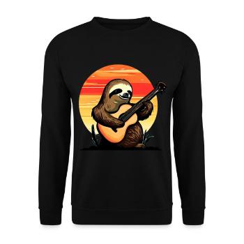 Musikalisches Faultier - Unisex Pullover - Schwarz - Vorne - Alina (178cm) & Michal (187cm)