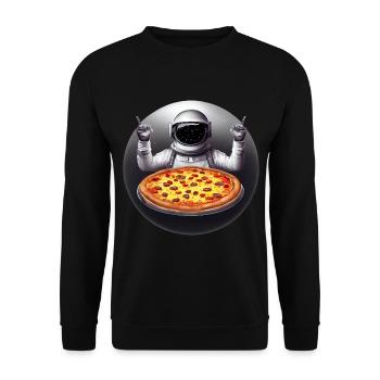 Pizza explorers in space - Unisex Sweatshirt - black - Front - Alina (178cm) & Michal (187cm)