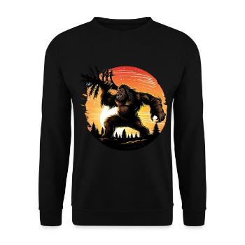 Angry Bigfoot - Unisex Sweatshirt - black - Front - Alina (178cm) & Michal (187cm)