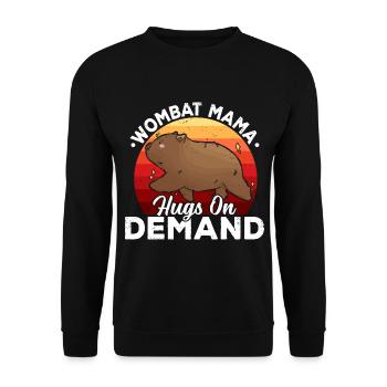 Wombat Mama Wombat Australian Animals Owners - Unisex Sweatshirt - black - Front - Alina (178cm) & Michal (187cm)
