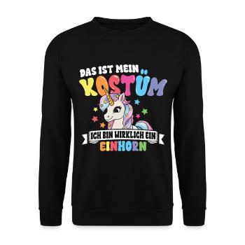 Einhorn Kostüm - Unisex Pullover - Schwarz - Vorne - Alina (178cm) & Michal (187cm)