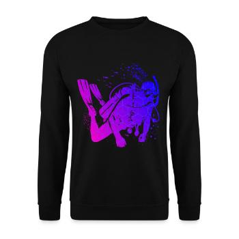 Plongeur Femme Plongeur Plongeur Homme - Sweat-shirt Unisexe - noir - Devant - Alina (178cm) & Michal (187cm)