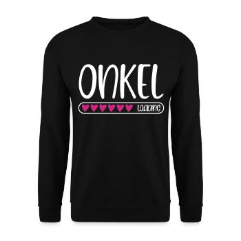Onkel loading - Unisex Pullover - Schwarz - Vorne - Alina (178cm) & Michal (187cm)