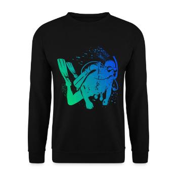 Free Dive Scuba Tauchen Scuba Taucher Scuba Diver - Unisex Pullover - Schwarz - Vorne - Alina (178cm) & Michal (187cm)