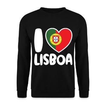 Lisbon Love Portuguese Heart Design - Unisex Sweatshirt - black - Front - Alina (178cm) & Michal (187cm)