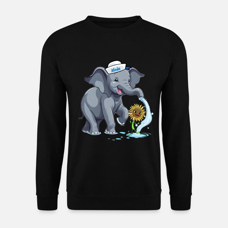 Elefant Elefanten maritim - Unisex Pullover - Schwarz
