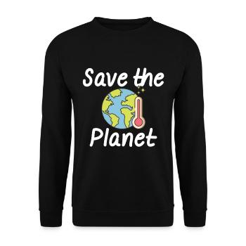 Climate change Environmental protection Nature conservation - Unisex Sweatshirt - black - Front - Alina (178cm) & Michal (187cm)