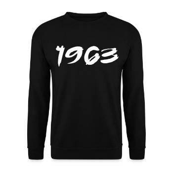 1963 Geschenk 62. Jubiläum 1963 Retro 1963 - Unisex Pullover - Schwarz - Vorne - Alina (178cm) & Michal (187cm)