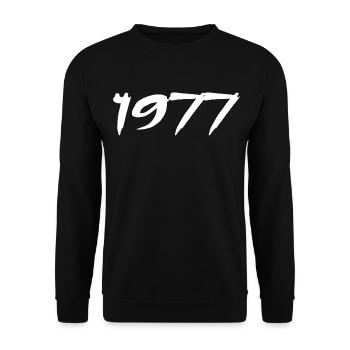 1977 Cadeau 48e Anniversaire 1977 Retro 1977 - Sweat-shirt Unisexe - noir - Devant - Alina (178cm) & Michal (187cm)