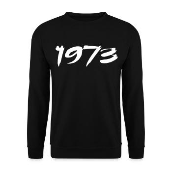 1973 Geschenk zum 52. Jahrestag 1973 Retro 1973 - Unisex Pullover - Schwarz - Vorne - Alina (178cm) & Michal (187cm)