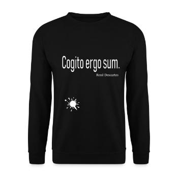 Cogito ergo sum. René Descates - Unisex Sweatshirt - black - Front - Alina (178cm) & Michal (187cm)