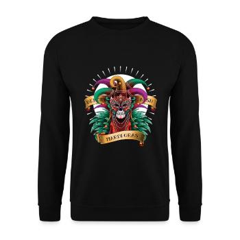 Mardi Gras - Unisex Sweatshirt - black - Front - Alina (178cm) & Michal (187cm)
