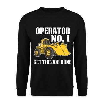 Pelle chargeuse sur pneus chantier de construction anniversaire - Sweat-shirt Unisexe - noir - Devant - Alina (178cm) & Michal (187cm)
