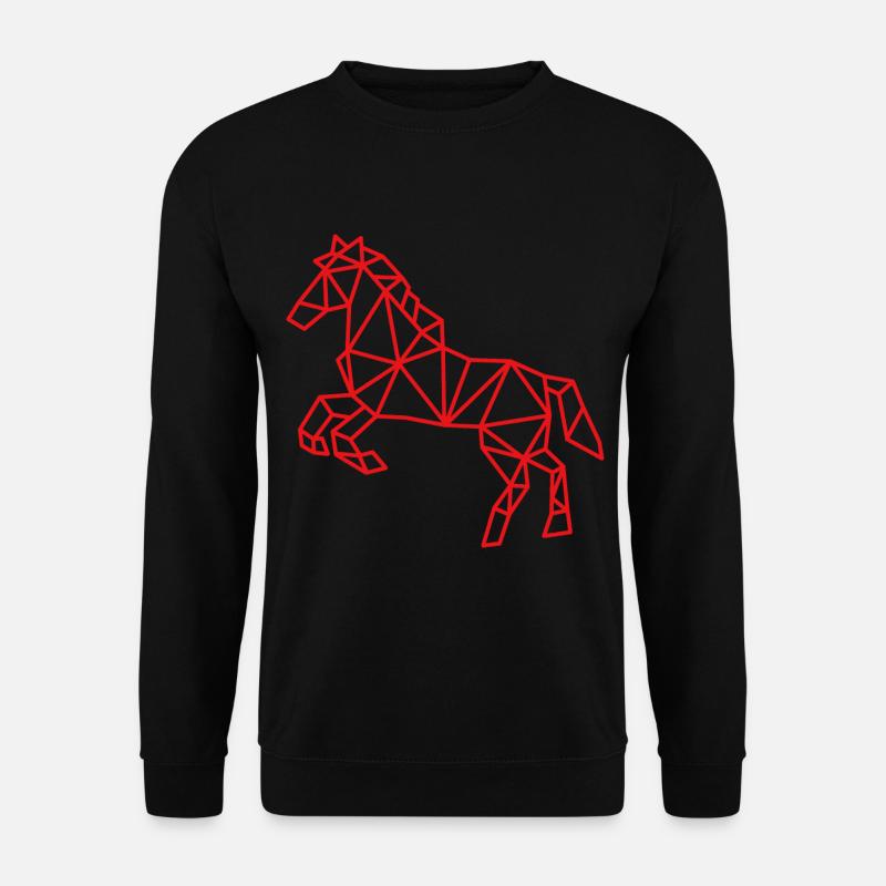 Pferd Geometrisch Linie - Unisex Pullover - Schwarz