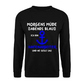Hafenarbeiter Dockarbeiter Docker Hafen - Unisex Pullover - Schwarz - Vorne - Alina (178cm) & Michal (187cm)