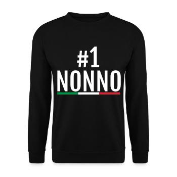 World's Best Nonno Ever Shirt - Italian Grandfathe - Unisex Sweatshirt - black - Front - Alina (178cm) & Michal (187cm)