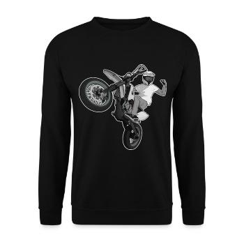 Supermoto / Supermotard / Supermoto Wheelie Bikers - Unisex Sweatshirt - black - Front - Alina (178cm) & Michal (187cm)