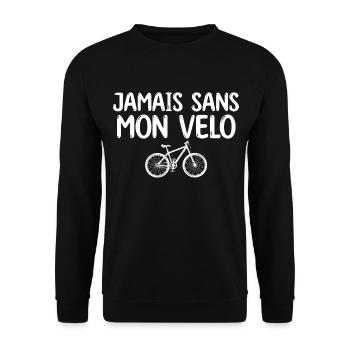Jamais sans mon vélo cadeau Vélo | vélo aimant - Sweat-shirt Unisexe - noir - Devant - Alina (178cm) & Michal (187cm)