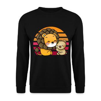 Lion câlins ours - Sweat-shirt Unisexe - noir - Devant - Alina (178cm) & Michal (187cm)