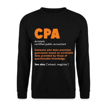 Cpa Definition - Accountant Funny Gift - Unisex Sweatshirt - black - Front - Alina (178cm) & Michal (187cm)