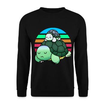 You don't wake sleeping turtles - Unisex Sweatshirt - black - Front - Alina (178cm) & Michal (187cm)
