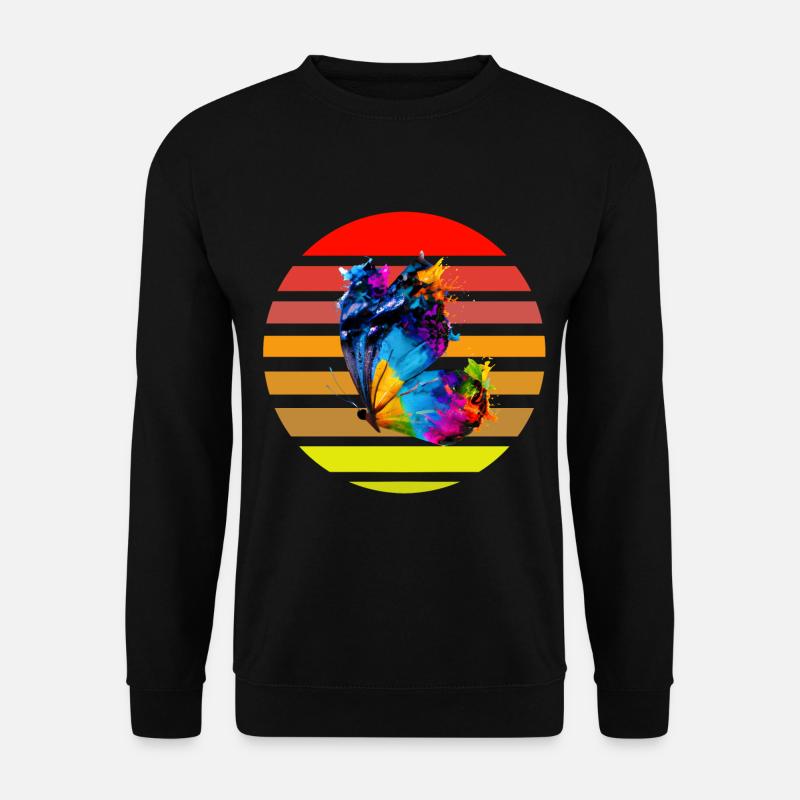 Schmetterling mit Farbklecksen - Unisex Pullover - Schwarz
