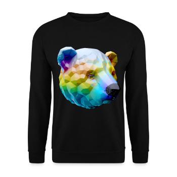 Colorful Polygon Bear - Unisex Sweatshirt - black - Front - Alina (178cm) & Michal (187cm)