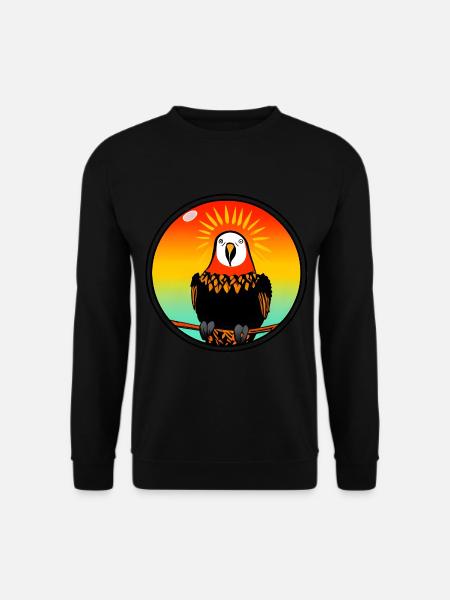 Cool parrot at sunset - Unisex Sweatshirt - black