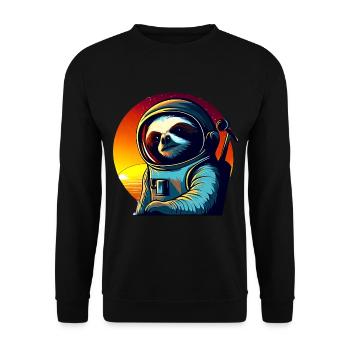 Plus paresseux dans l’espace au coucher du soleil - Sweat-shirt Unisexe - noir - Devant - Alina (178cm) & Michal (187cm)
