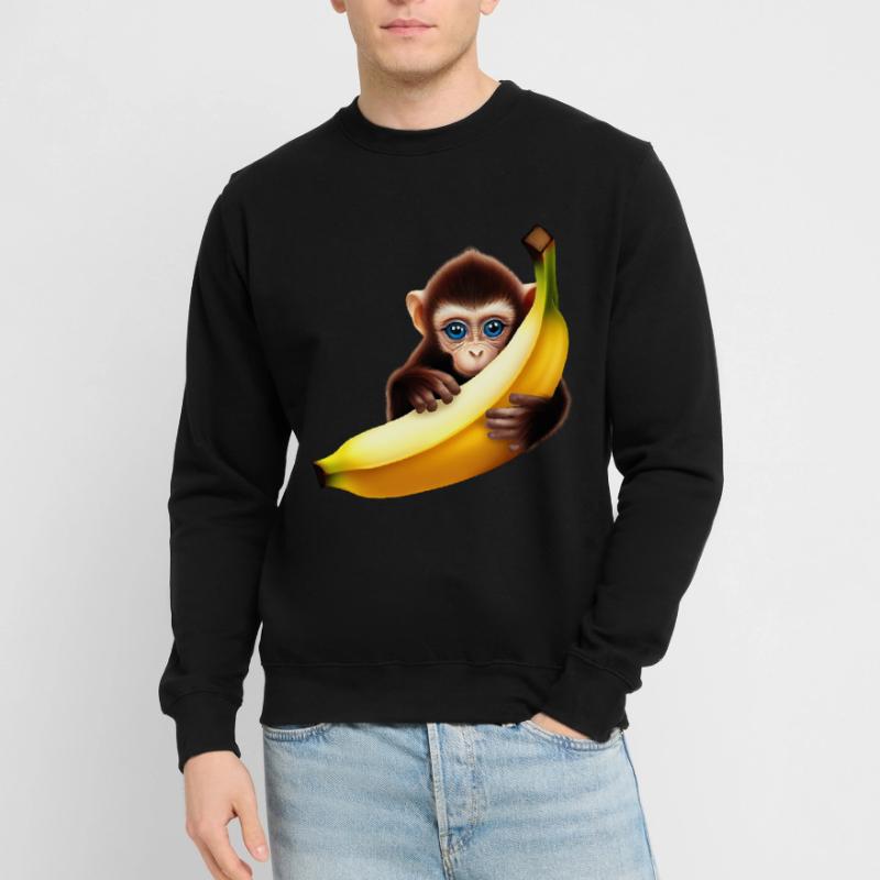 Banane à cache-cache de singe Sweat-shirt Unisexe