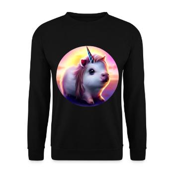 Licorne cochon d’Inde - Sweat-shirt Unisexe - noir - Devant - Alina (178cm) & Michal (187cm)