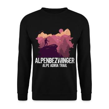 Alpenüberquerung Alpe Adria Trail Alpenbezwinger - Unisex Pullover - Schwarz - Vorne - Alina (178cm) & Michal (187cm)