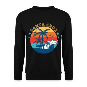 California Surfing Santa Cruz - Unisex Sweatshirt - black - Front - Alina (178cm) & Michal (187cm)