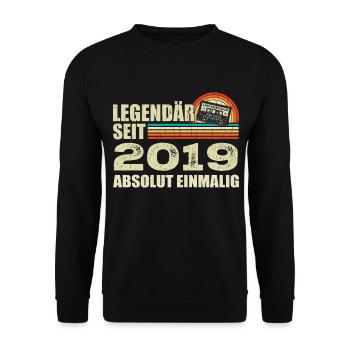 Légendaire depuis 2019 - absolument unique - Sweat-shirt Unisexe - noir - Devant - Alina (178cm) & Michal (187cm)