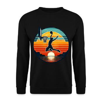 Basketball Basketballer - Unisex Pullover - Schwarz - Vorne - Alina (178cm) & Michal (187cm)