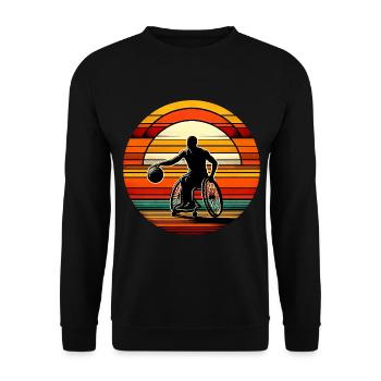 Basketball en fauteuil roulant - Sweat-shirt Unisexe - noir - Devant - Alina (178cm) & Michal (187cm)